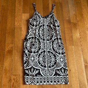 Patterned black and white INC sundress